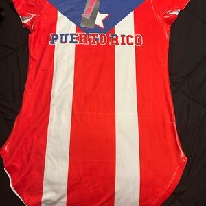 Vibrant Red and White Puerto Rico Dress